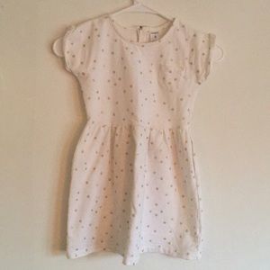 Carter’s White Tunic Top/Dress w/gold Polka Dots: Size 6